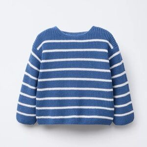 Zara Blue and White Striped Sweater